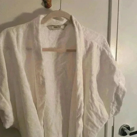 ZARA HOME cotton terry kimono robe top - Picture 3 of 5